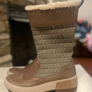 Merrell Haven Women’s Boot 8.5 brown zip Winter waterproof lined